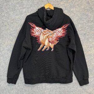 Givenchy Paris‎ Flying Pig Chinese New Year Hoodie Sweatshirt Mens 2XL Flames
